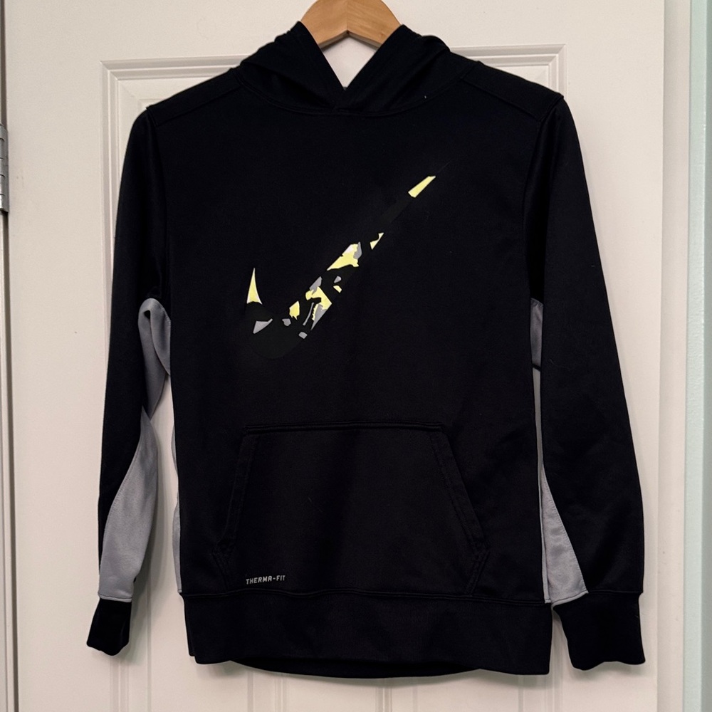 Nike THERMA-FIT Black and Gray Kids Hoodie